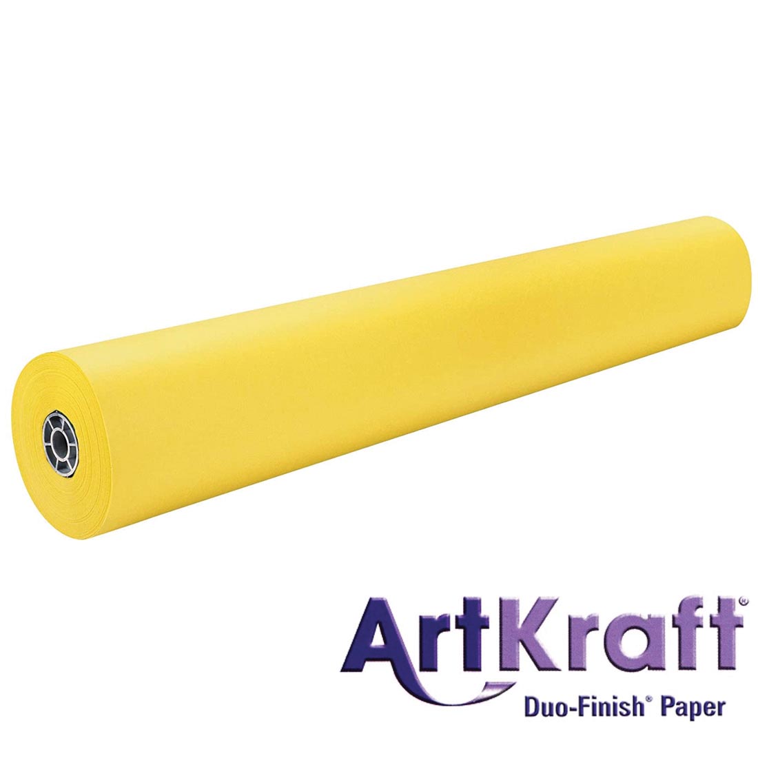 Roll of Canary Paper with text ArtKraft Duo-Finish Paper