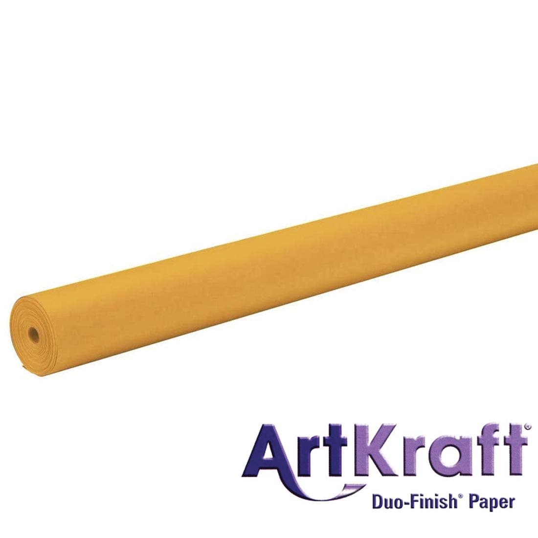 Roll of Autumn Gold Paper with text ArtKraft Duo-Finish Paper