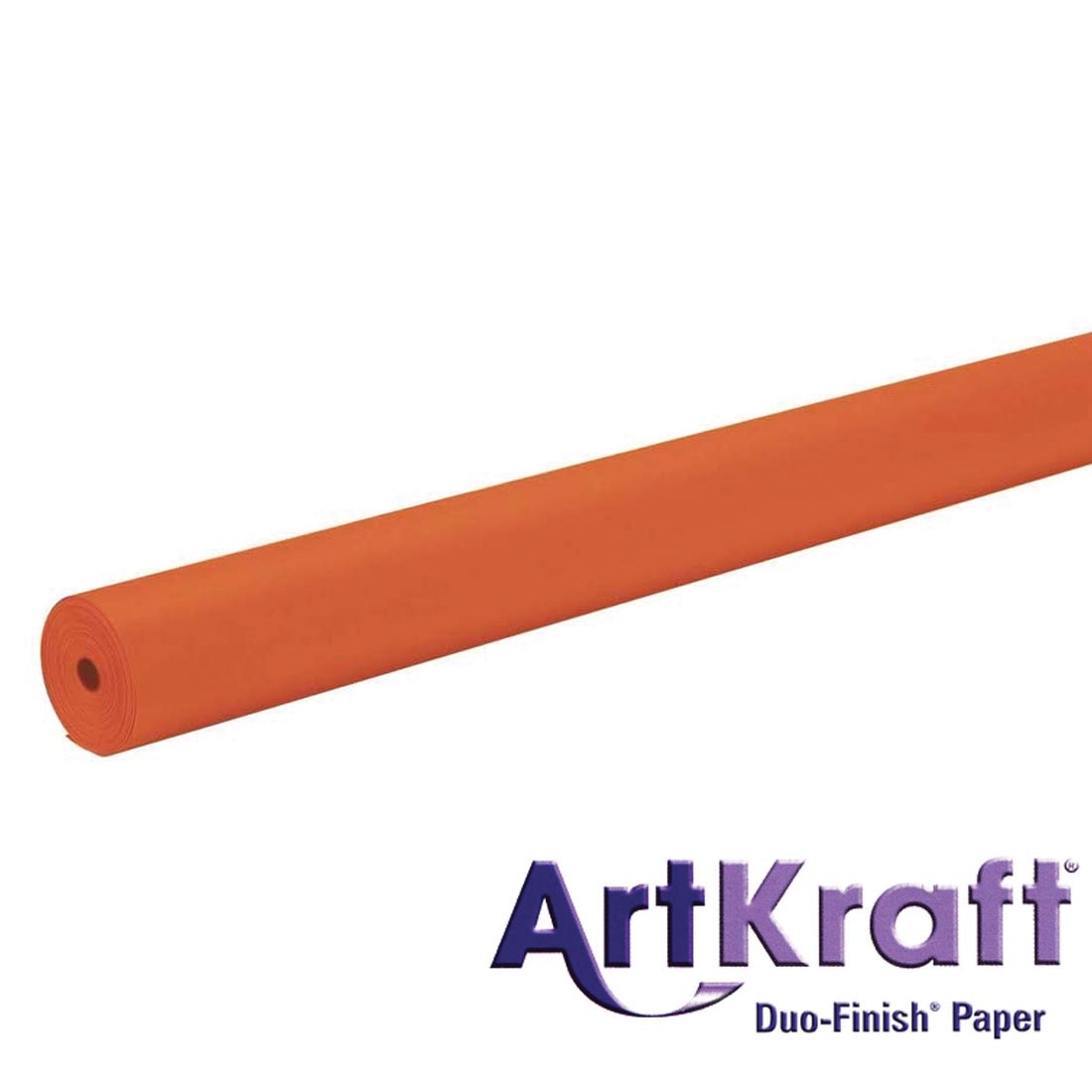 Roll of Orange Paper with text ArtKraft Duo-Finish Paper