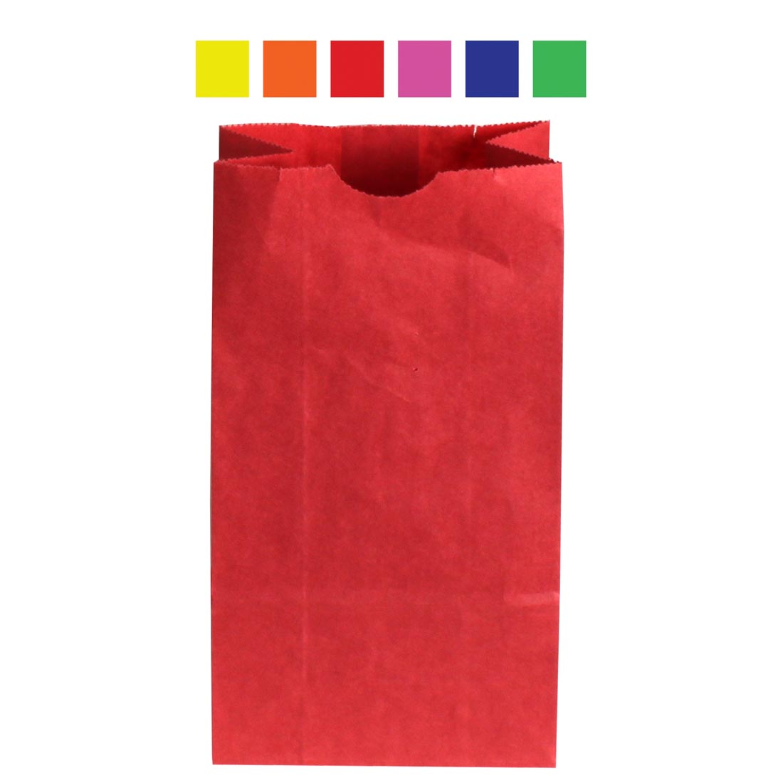 Red Mini Rainbow Kraft Bag with six color swatches above