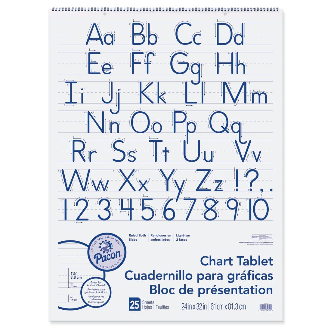 White Pacon Ruled Chart Tablet