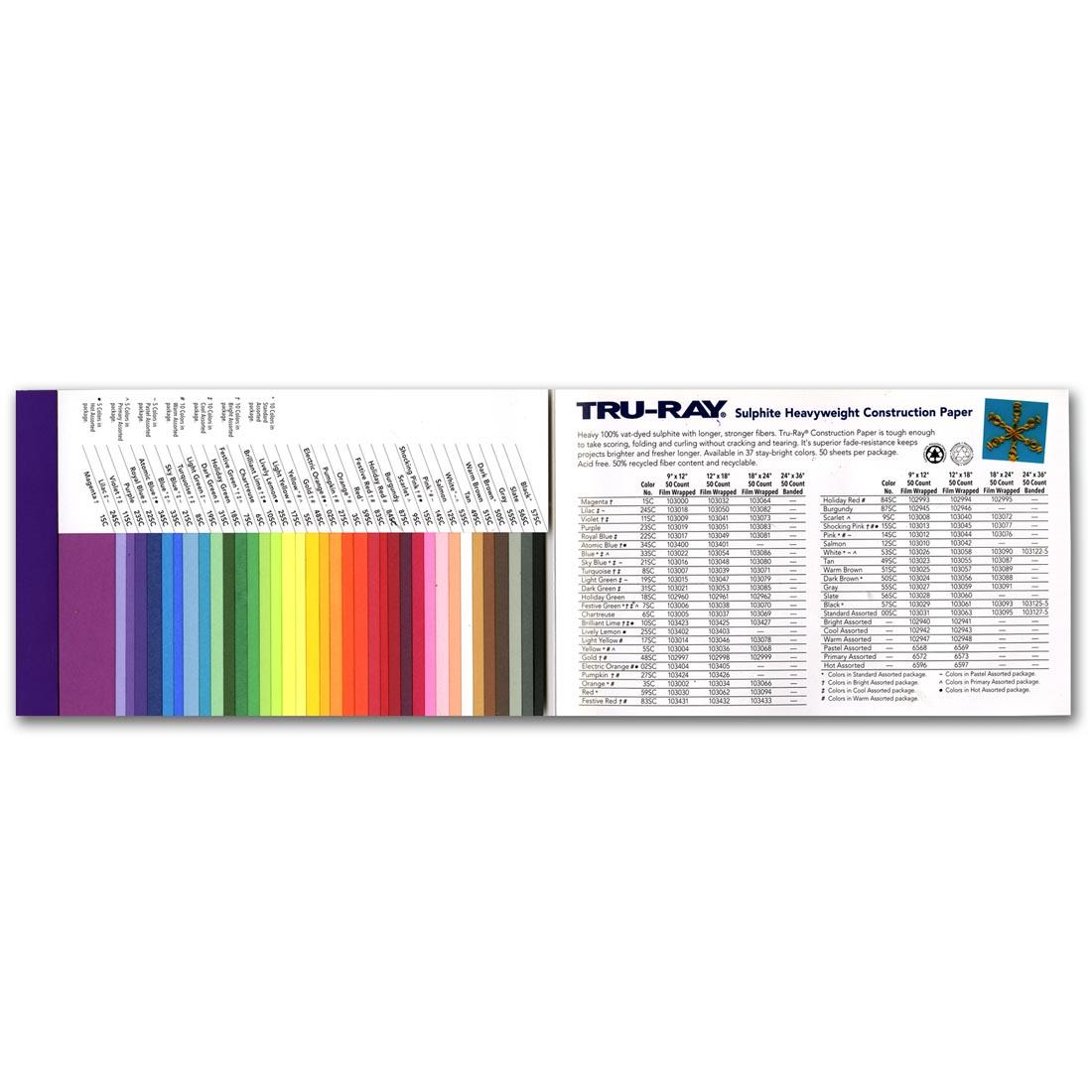 Tru-Ray Construction Paper Swatch Book