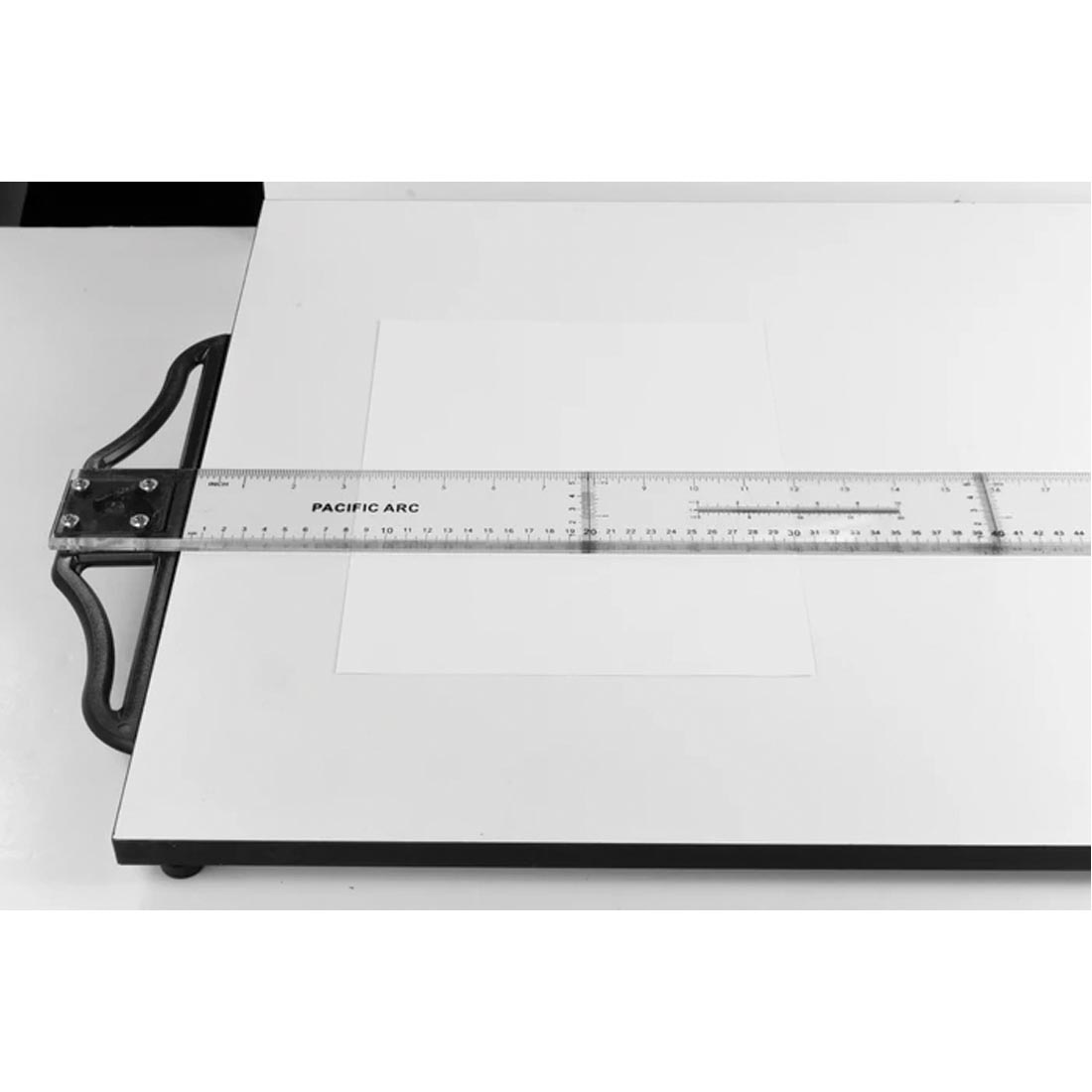 Clear Graduated Acrylic T-Square With Detachable Head by Pacific Arc in use