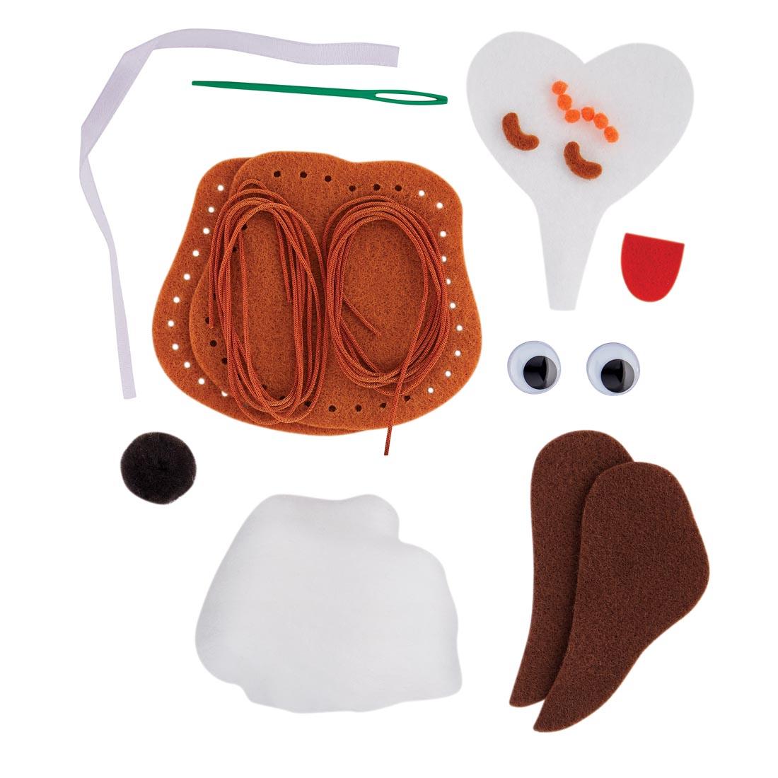 Contents of Creativity Street Felt Sewing Dog Kit: Beagle