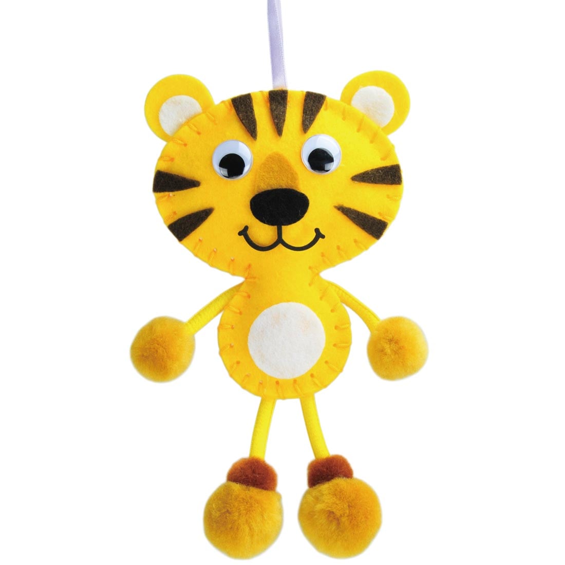 Creativity Street Felt Sewing Animal Kit: Tiger, showing completed project