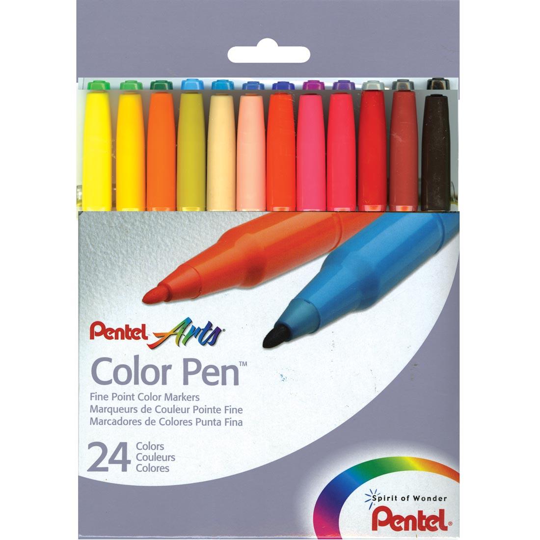 Pentel Arts Color Pen Markers 24-Color Set