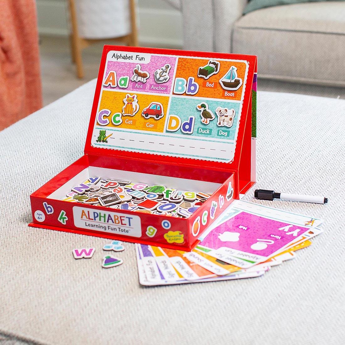 Alphabet Learning Fun Tote opened to show contents