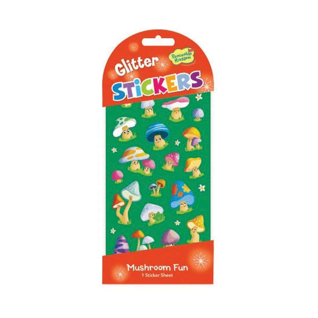Mushroom Fun Glitter Stickers By Peaceable Kingdom