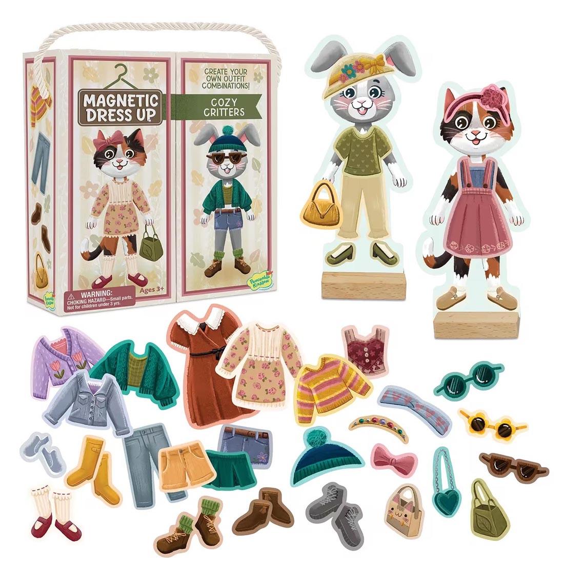 pieces of the Cozy Critters Magnetic Dress Up Playset