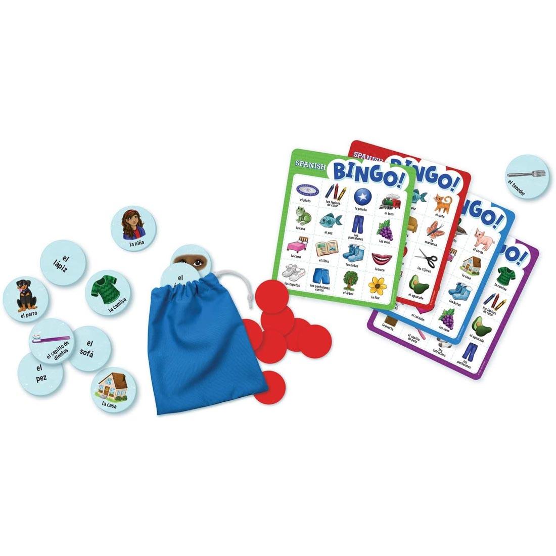 Game pieces of Spanish Bingo by Peaceable Kingdom