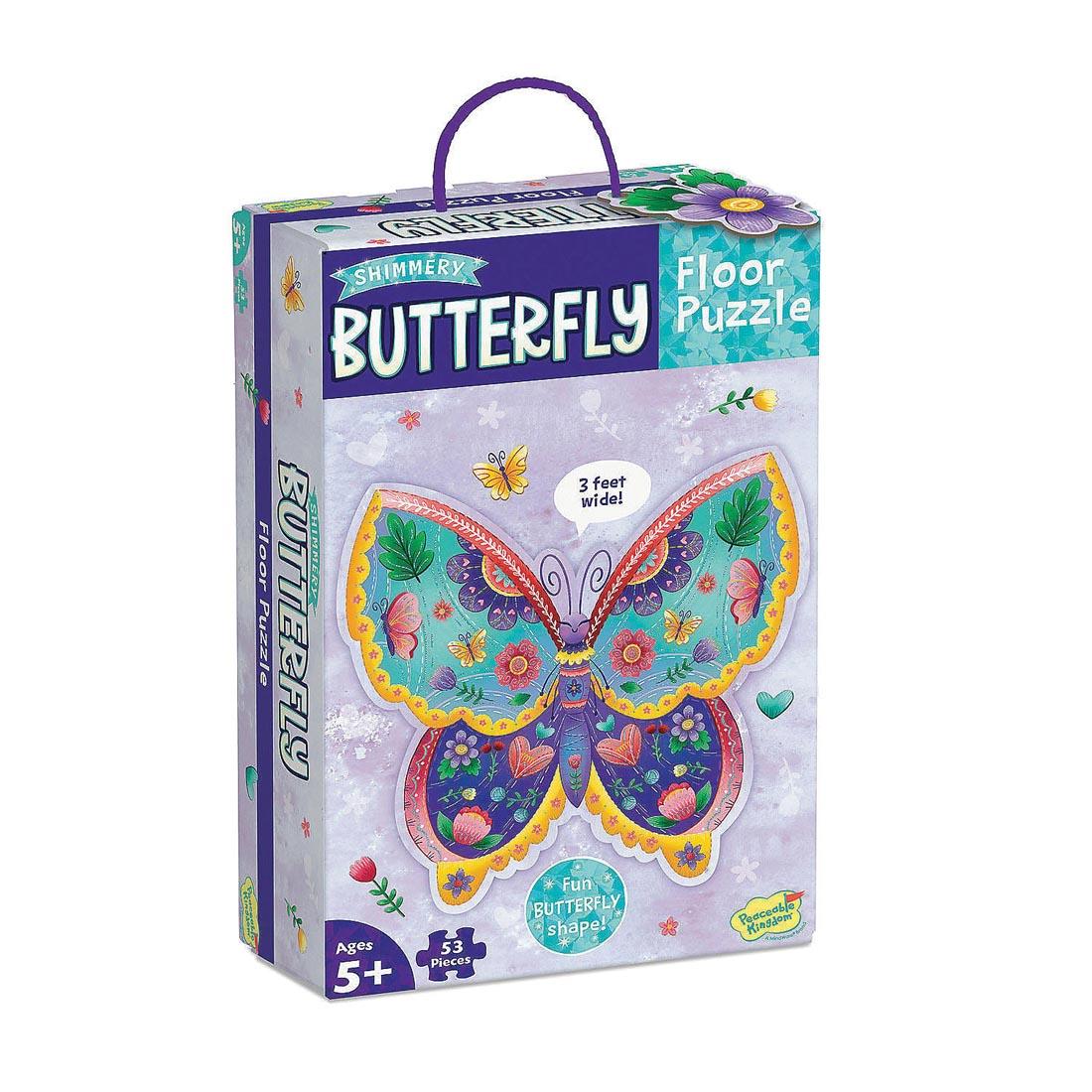 box for Butterfly Floor Puzzle By Peaceable Kingdom