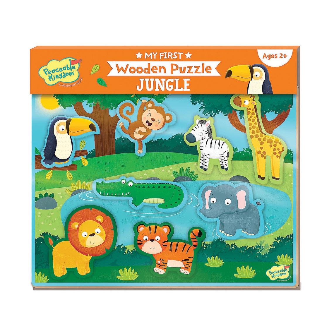 My First Wooden Puzzle: Jungle By Peaceable Kingdom in package