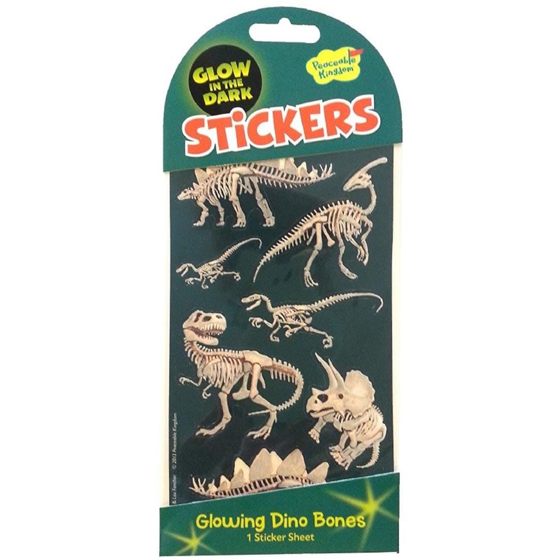 Glow-in-the-Dark Glowing Dino Bones Stickers by Peaceable Kingdom