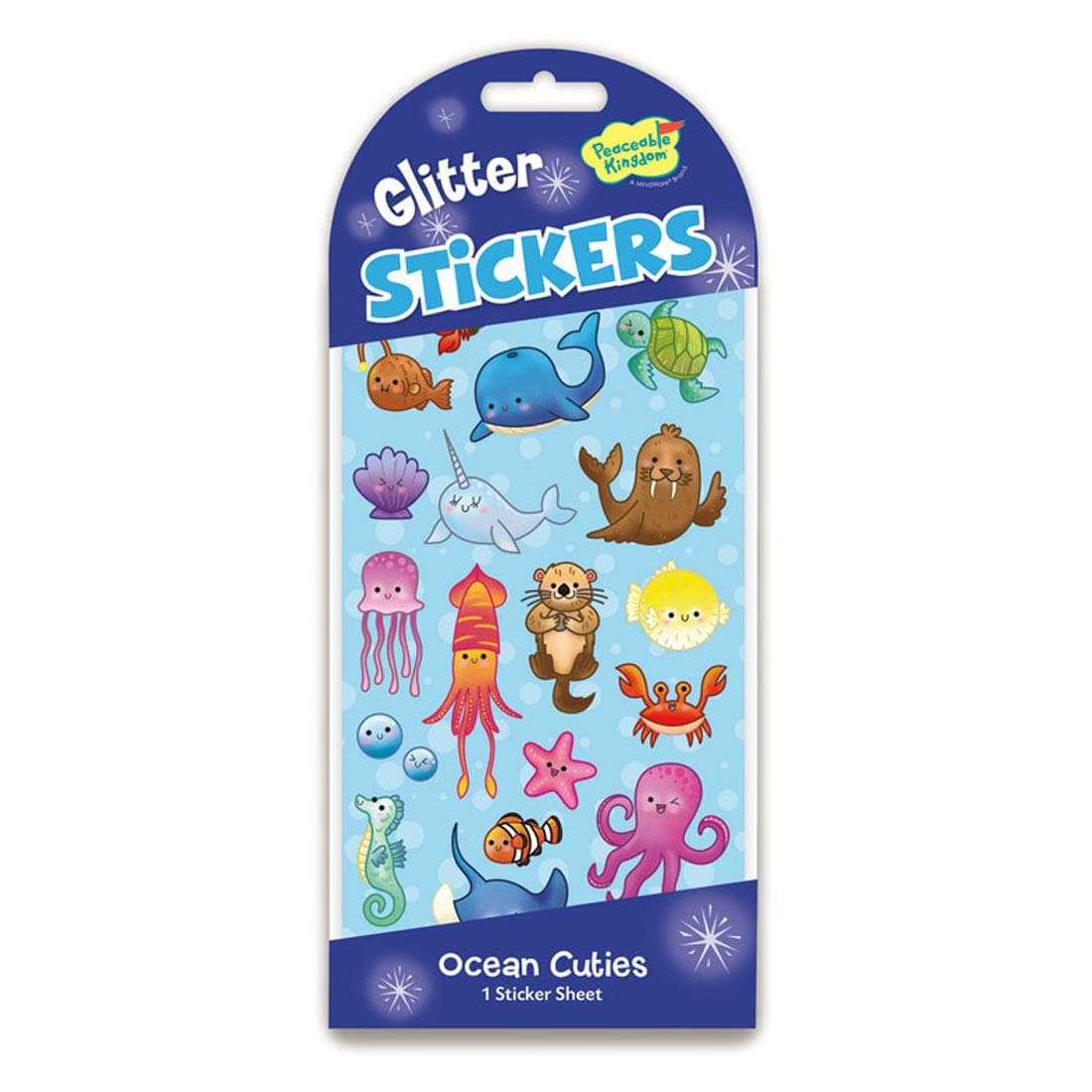 Ocean Cuties Glitter Stickers by Peaceable Kingdom