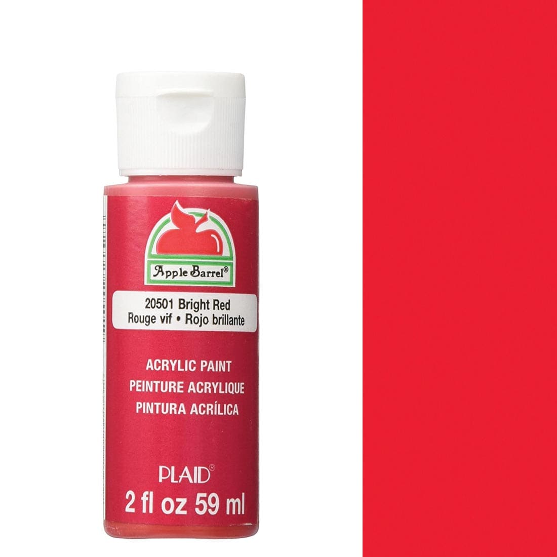 Apple Barrel Acrylic Craft Paint, Matte Finish, Bright Red, 2 fl oz