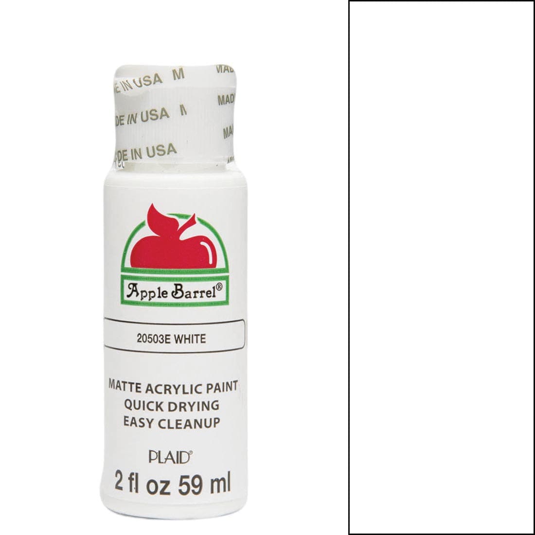 Plaid Apple Barrel Acrylic Craft Paint, White - 2 fl oz bottle