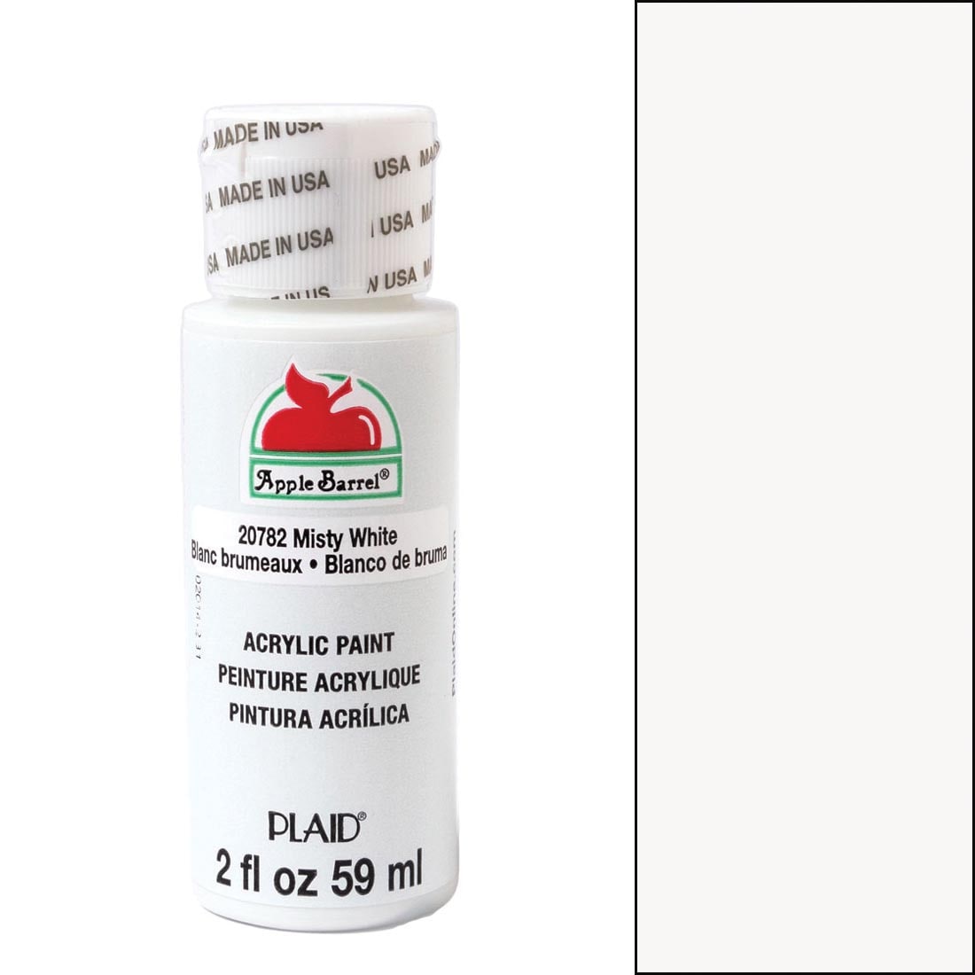 Apple Barrel 20503E Acrylic Craft Paint, Matte Finish, White, 2 fl oz