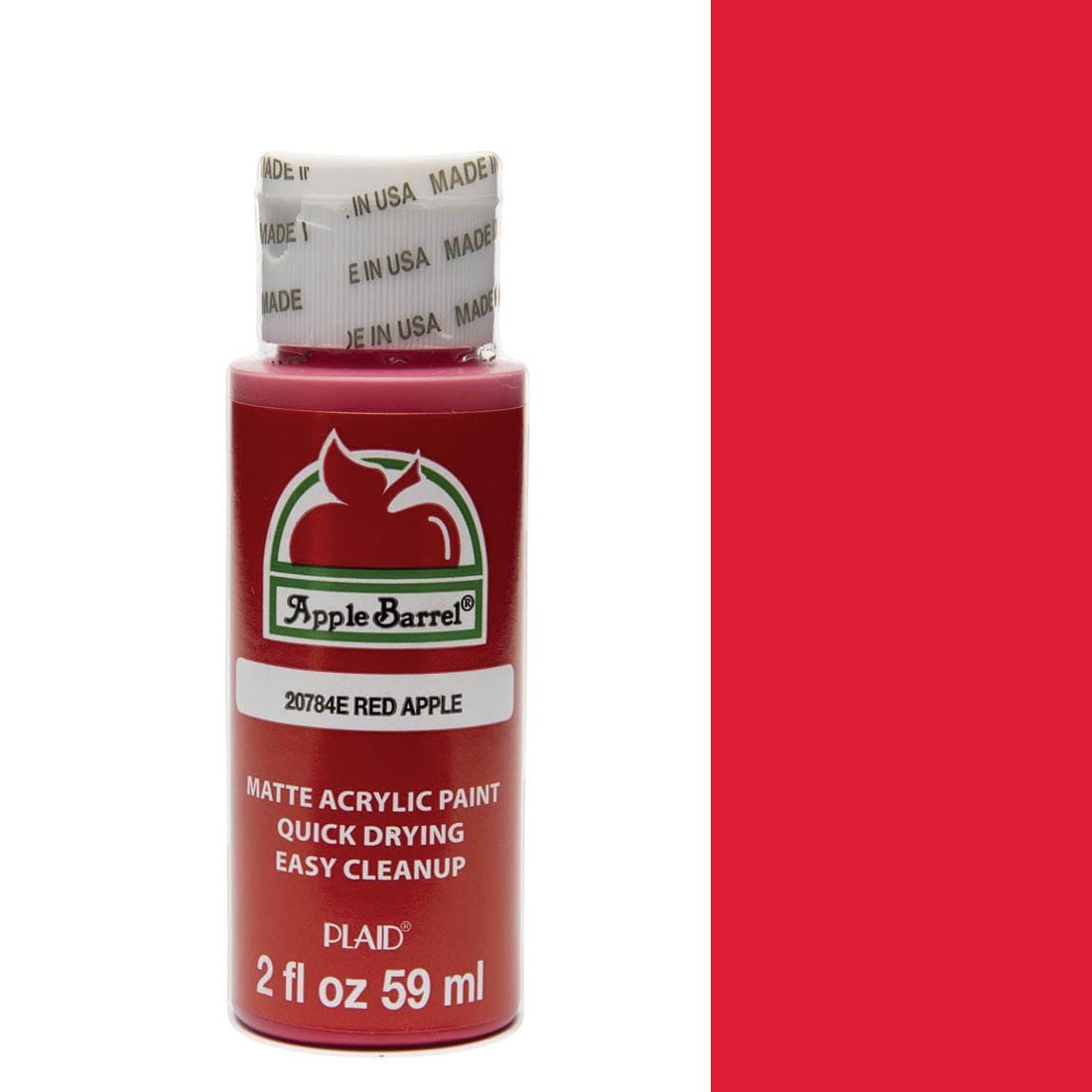 Apple Barrel Acrylic Craft Paint, Matte Finish, Bright Red, 2 fl oz