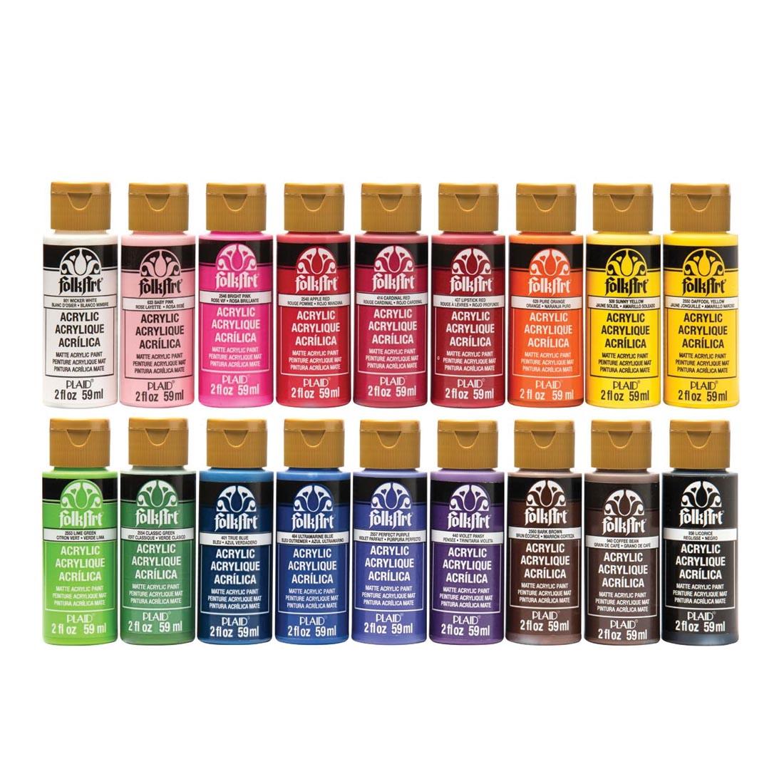 FolkArt Acrylic Paint Set 2Ounce, Promofai Colors I 18 Colors