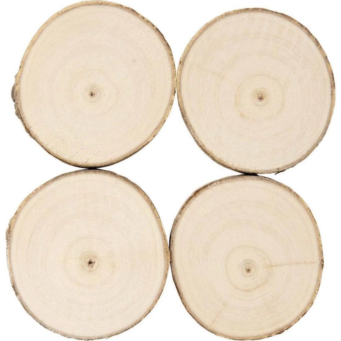 4" Wood Rounds With Bark 4-Count set by Plaid