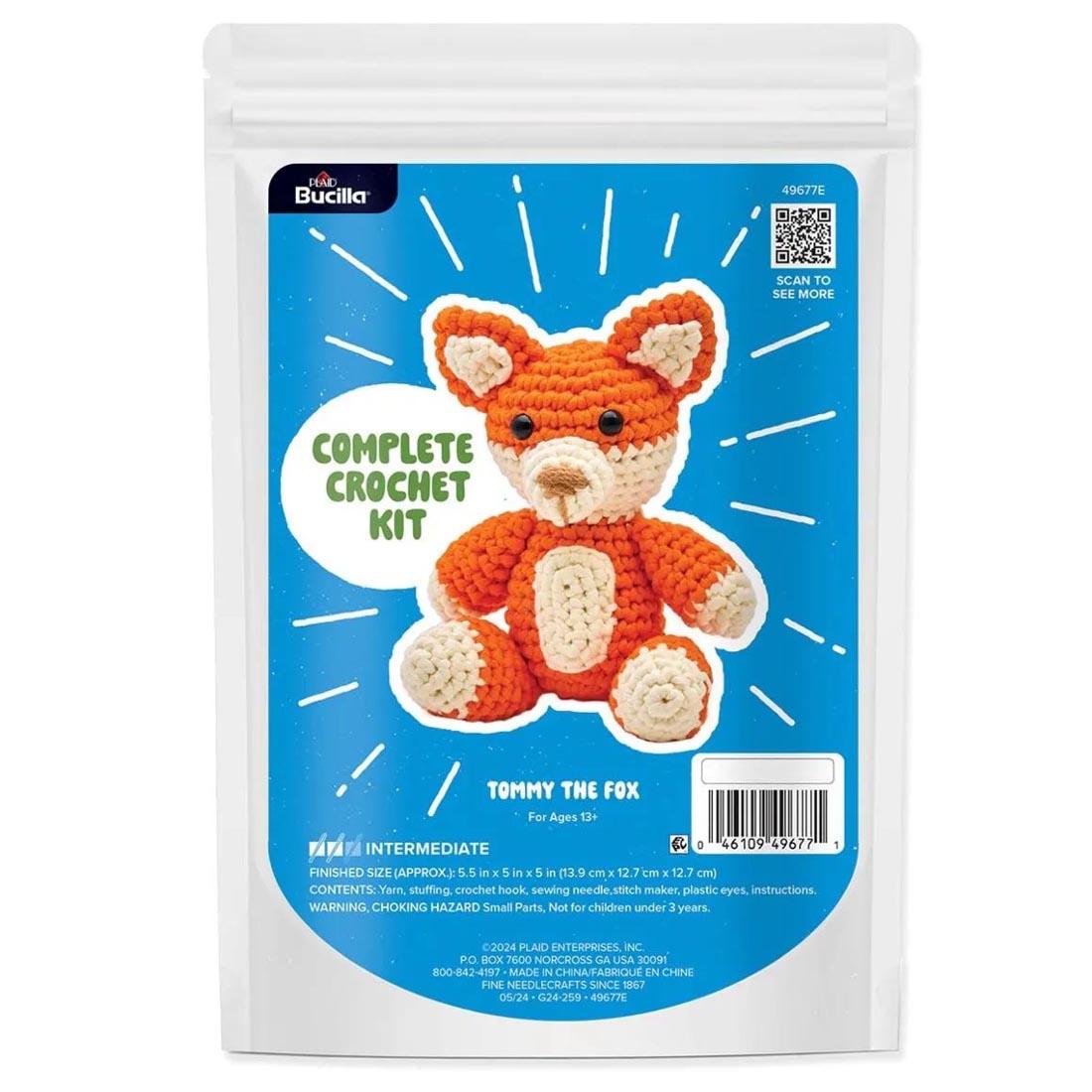Tommy The Fox Complete Crochet Kit by Plaid Bucilla