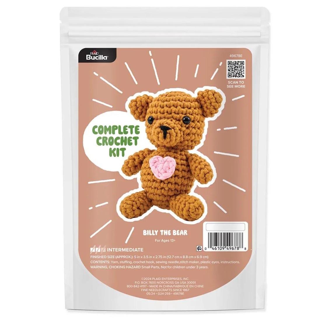 Billy The Bear Complete Crochet Kit by Plaid Bucilla