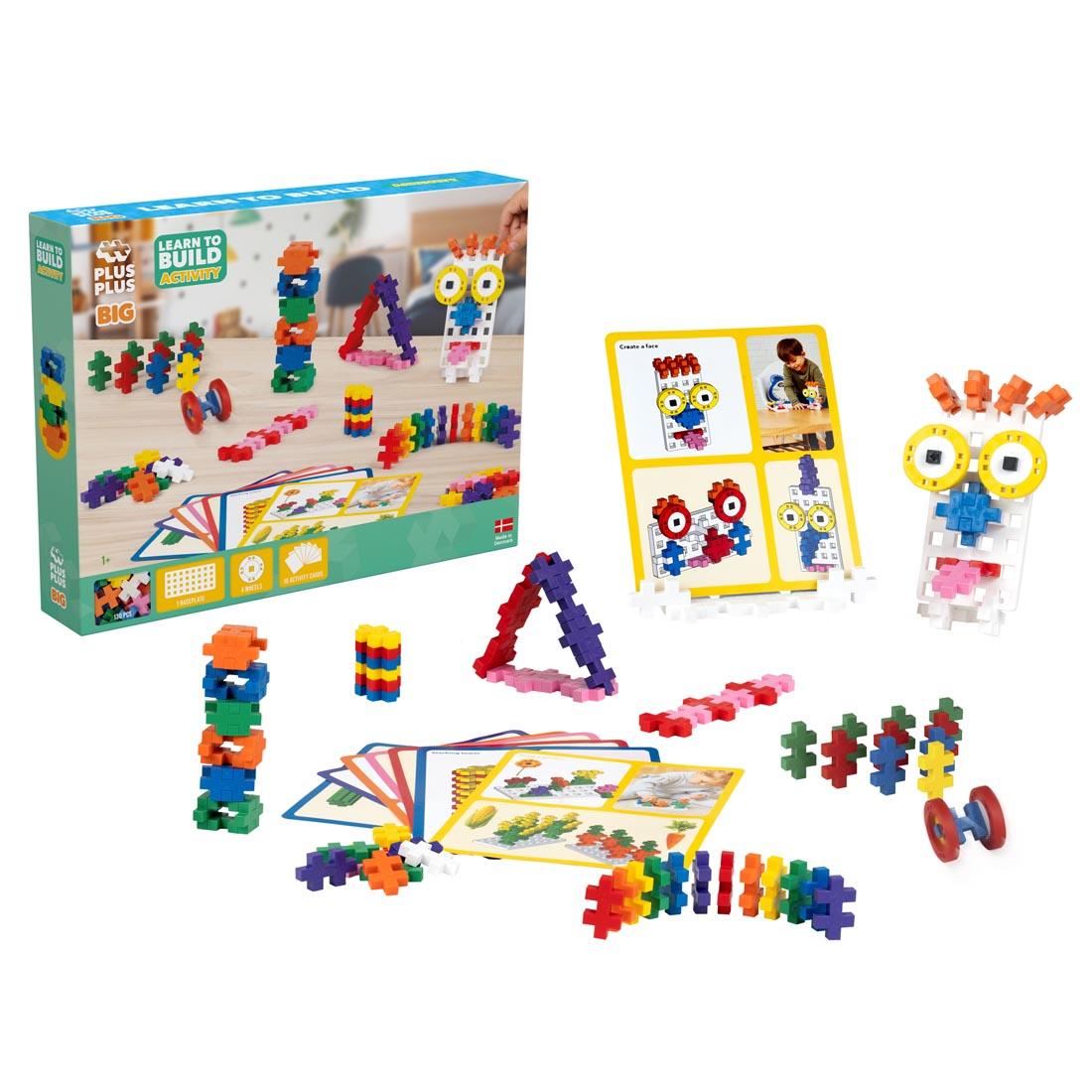 box for Plus-Plus BIG Learn To Build Activity Set plus components, cards and sample creations