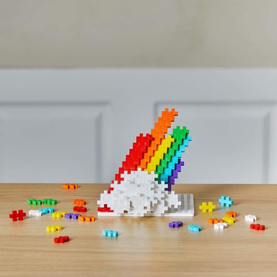 sample creation made with pieces from the Plus-Plus 70-Piece Rainbow Mix Tube