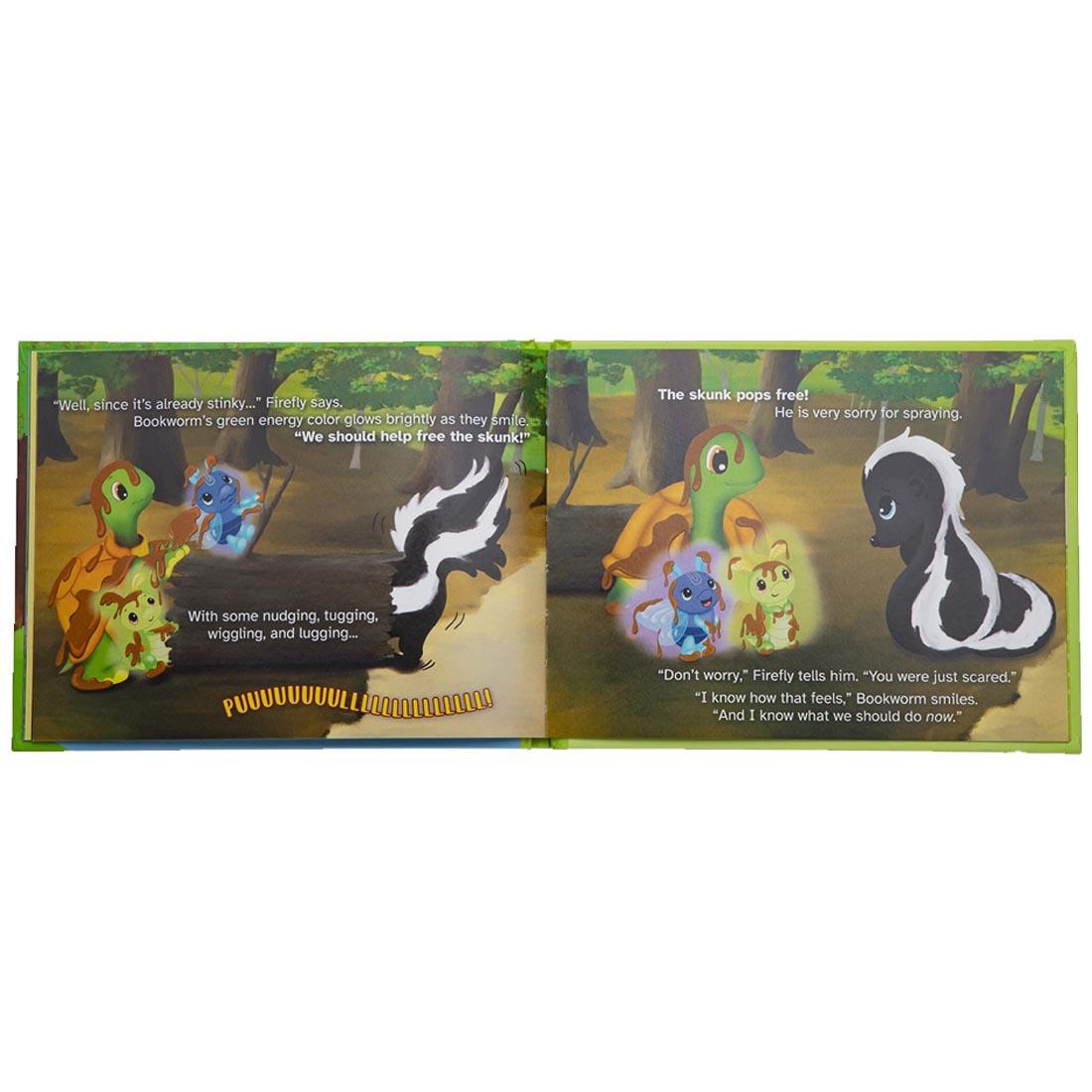 inside pages of the Stink Or Swim story book