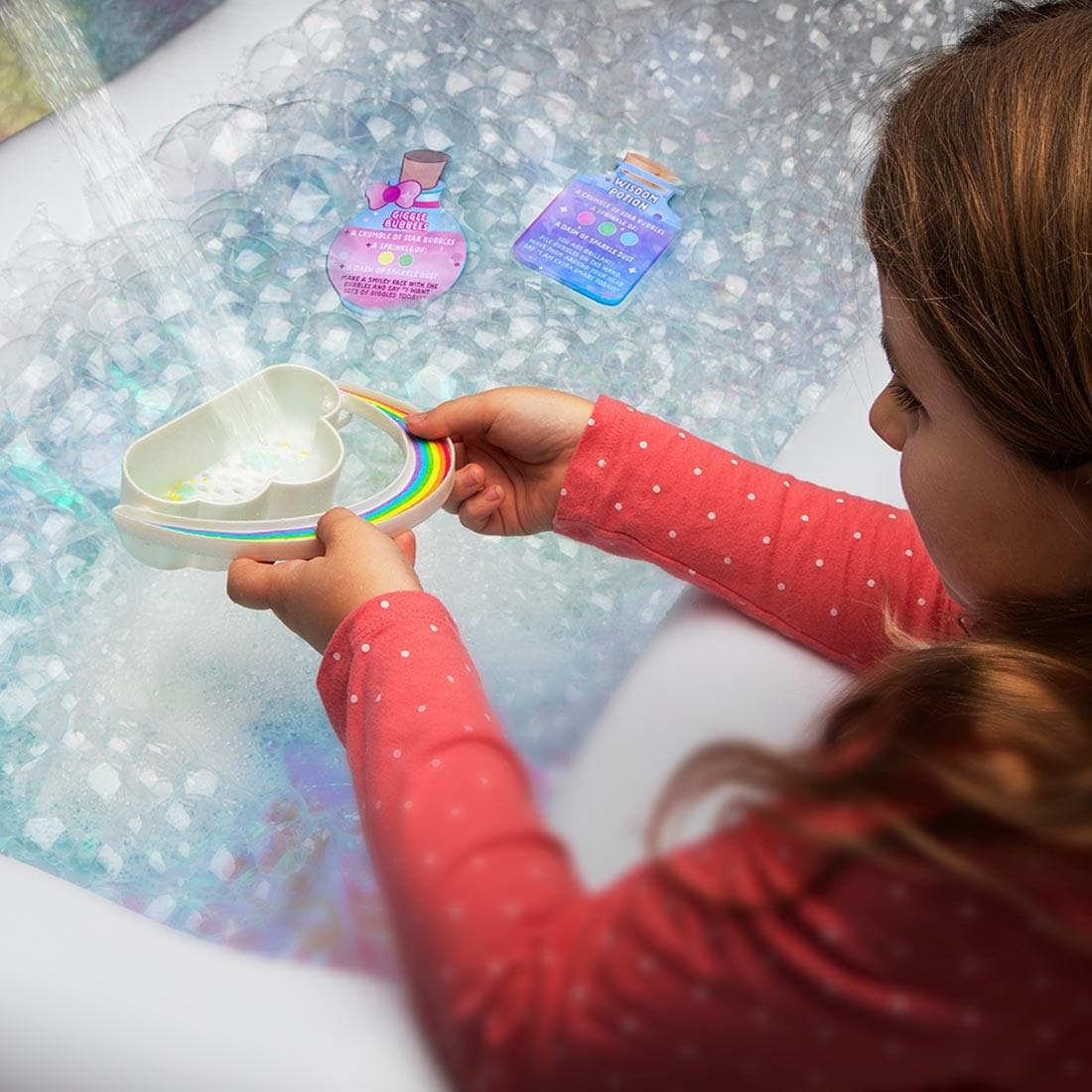 child playing with Craft-Tastic Magical Bath Bubble Potions