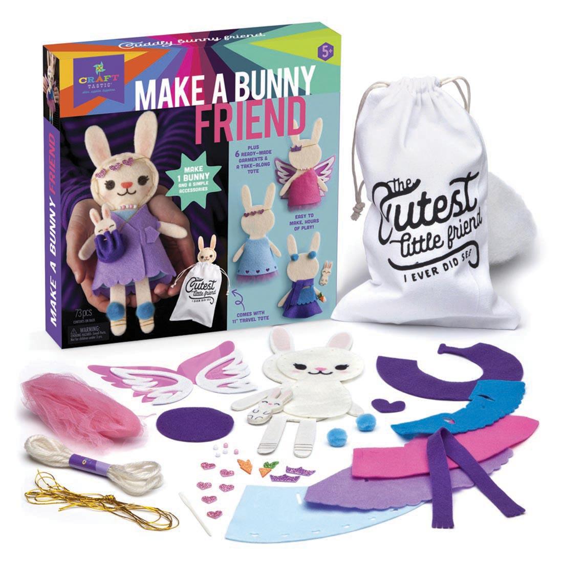 box and components for the Make A Bunny Friend Kit by Craft-Tastic
