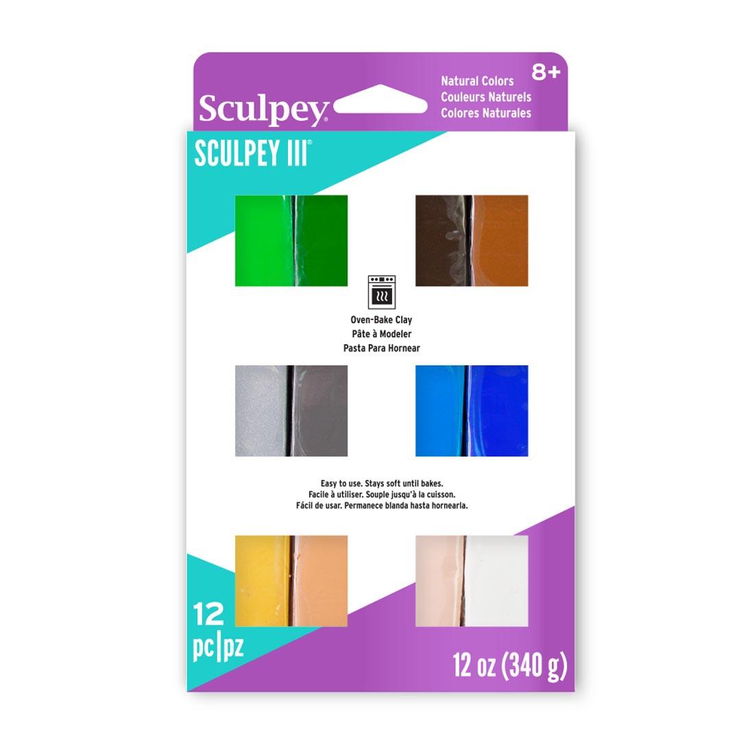 Sculpey III Oven-Bake Clay Naturals Set, shown in the package