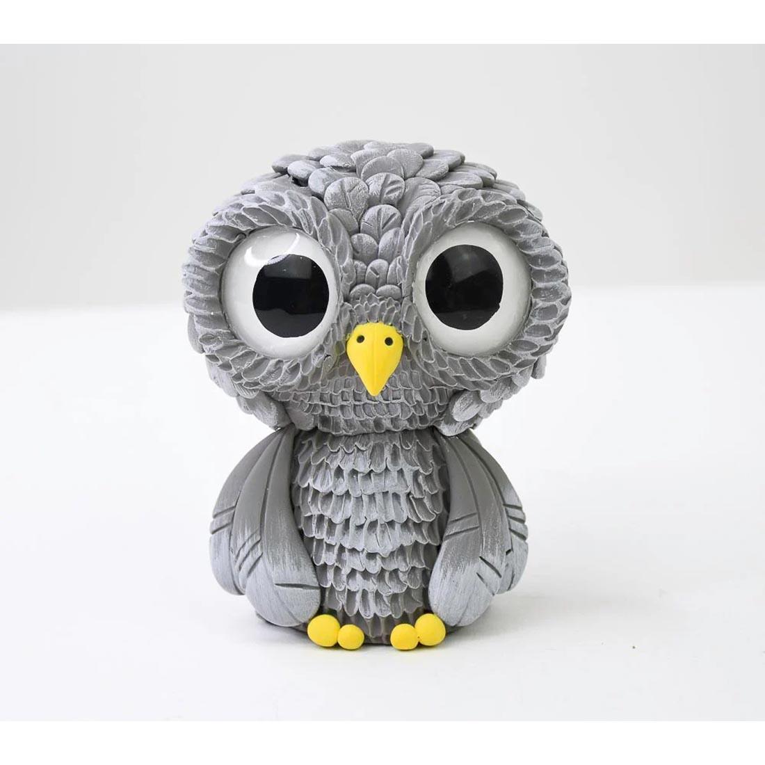 owl made from gray super sculpey