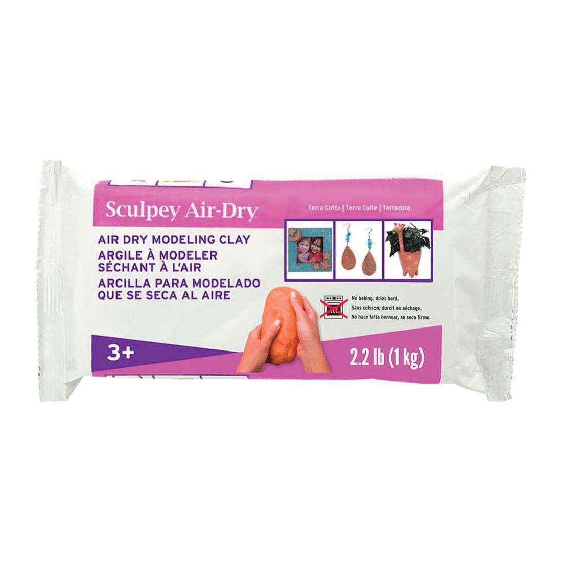 2.2 lb. package of air-dry terra cotta sculpey clay