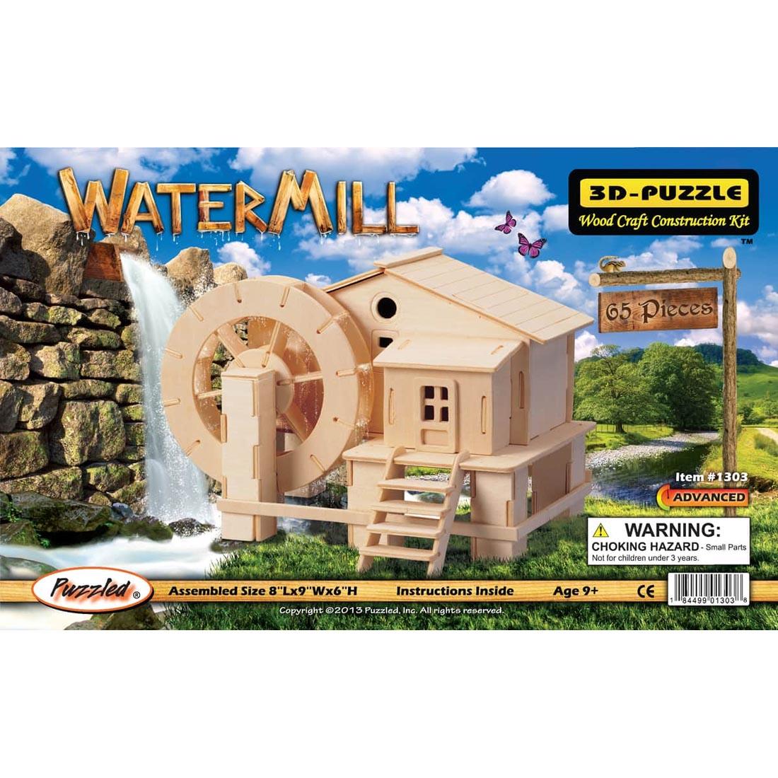 Water Mill 3D Wooden Puzzle in packaging