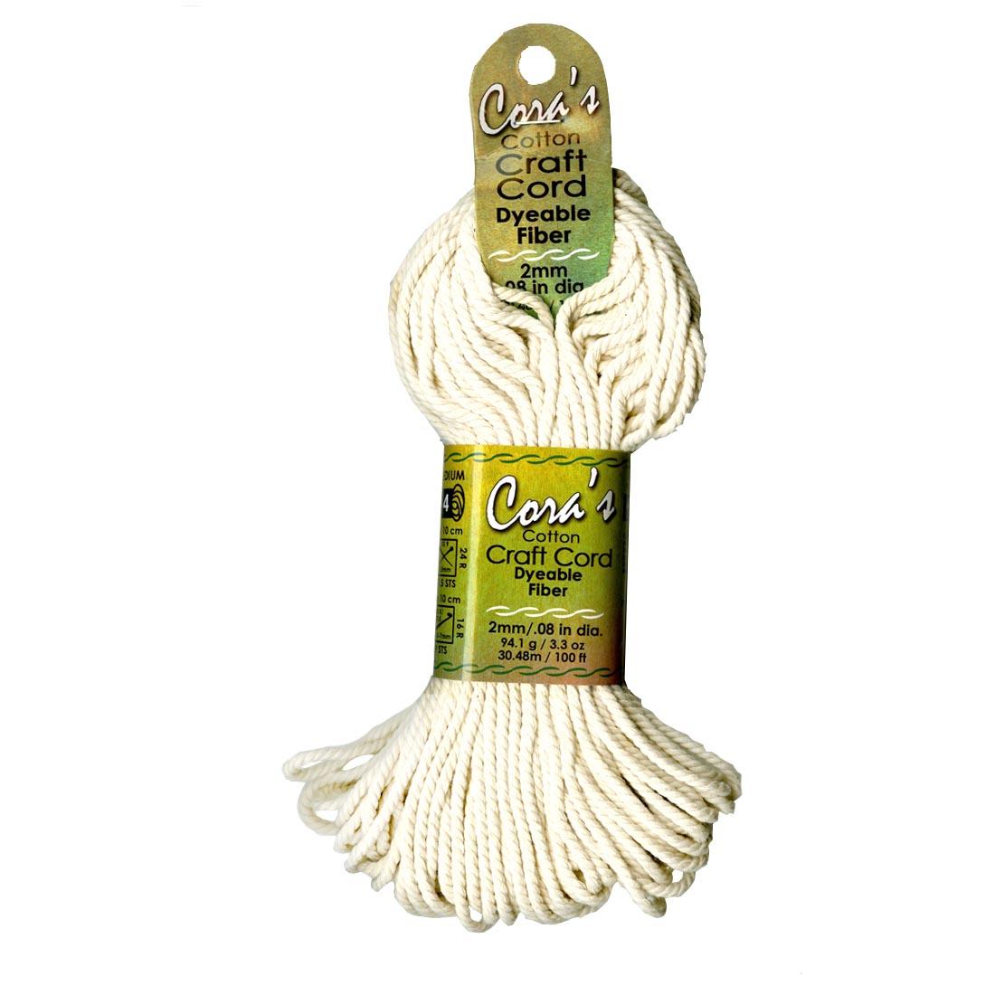 Cora's 2mm Cotton Craft Cord 100 Feet