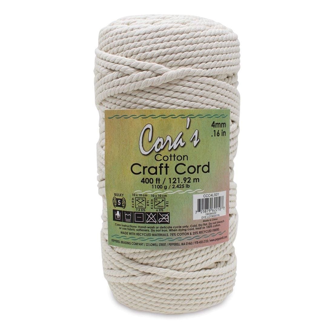 Cora's 4mm Cotton Craft Cord 400 Feet