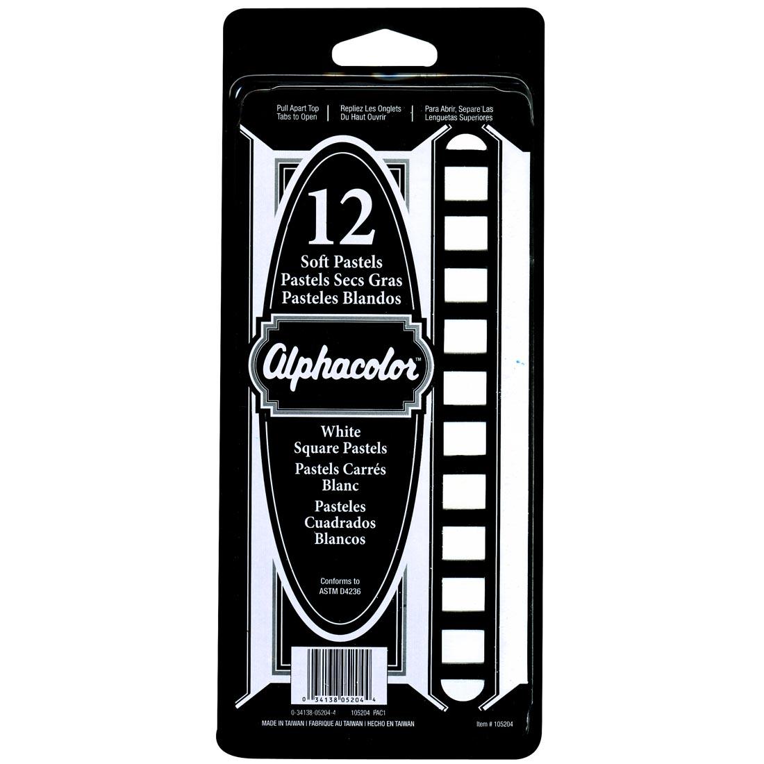 12 White Alphacolor Soft Pastels