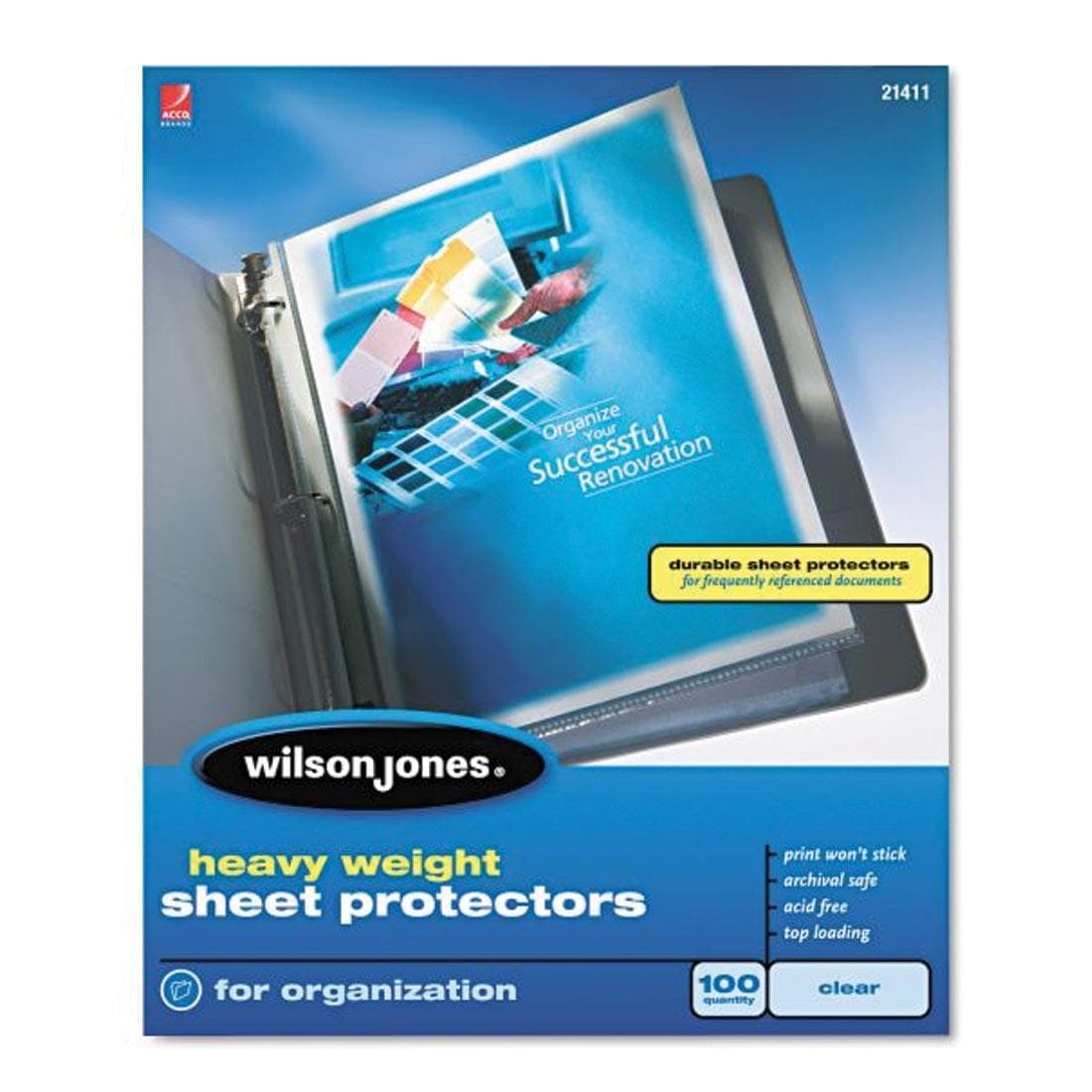 Wilson Jones Heavy Weight Sheet Protectors 100-Count