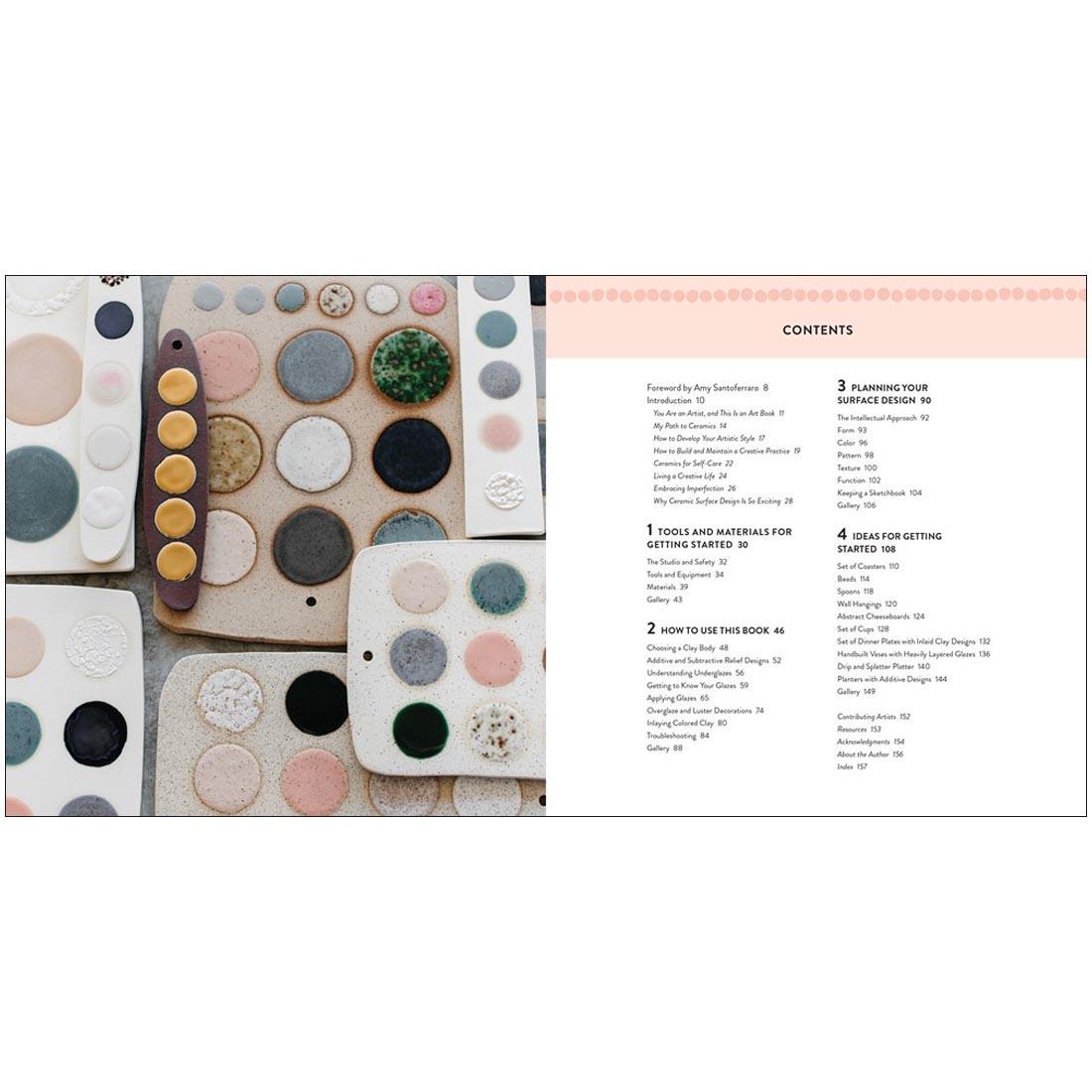 table of contents from The Beginner's Guide To Decorating Pottery