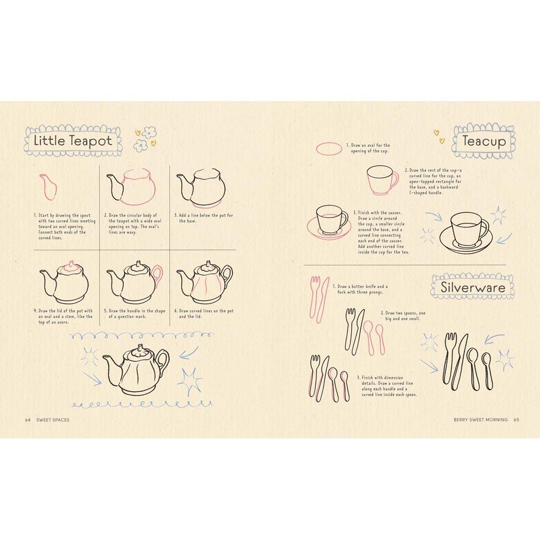 pages from Sweet Spaces: Learn To Doodle The Coziest Corners book