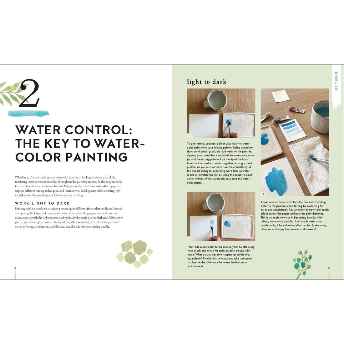 2 pages from the Watercolor Made Simple Workbook