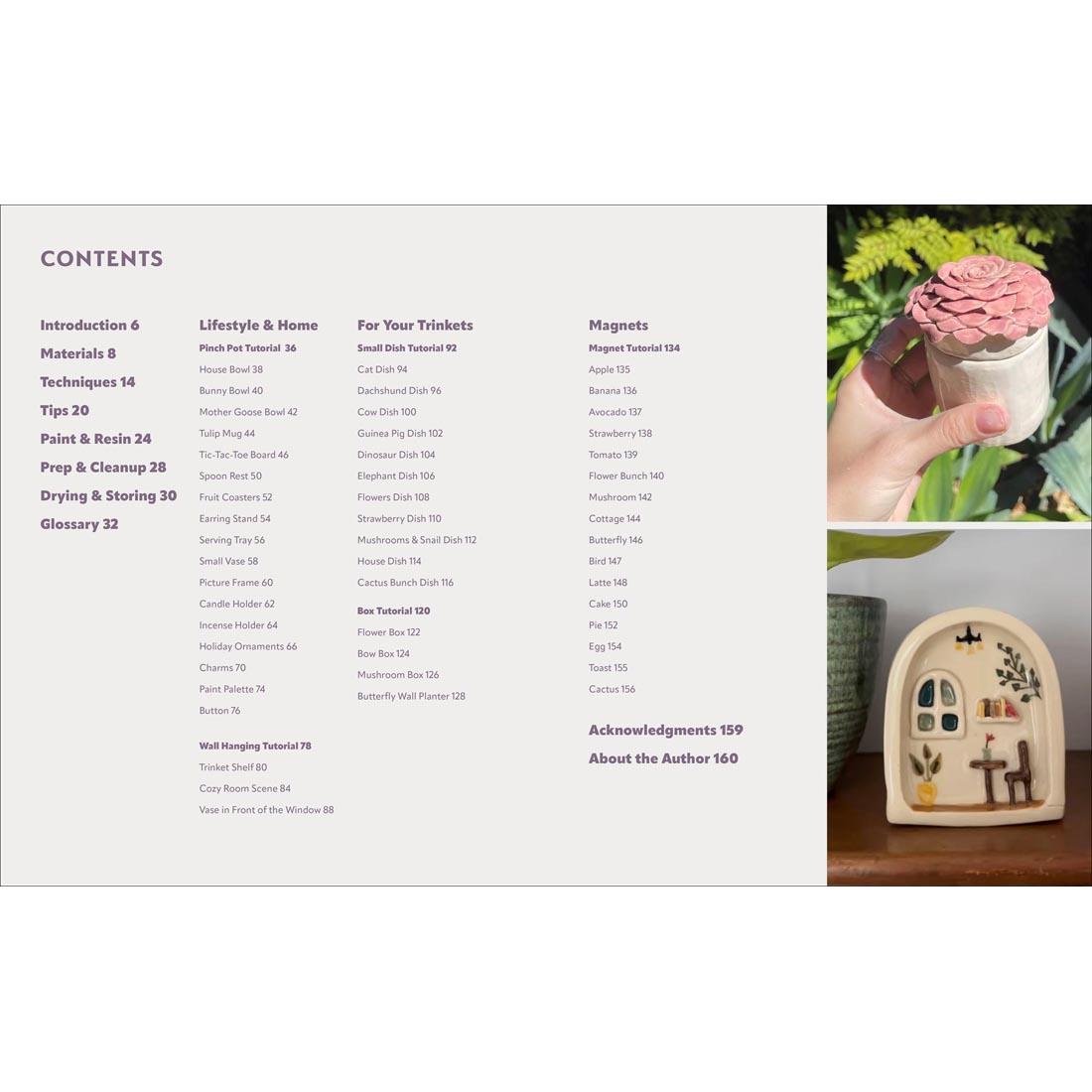 table of contents for Air-Dry Masterpieces: Over 50 Creative Projects for Everyday Spaces