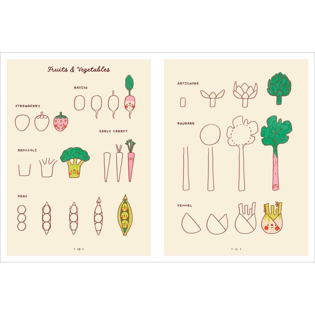 2 pages from the So Cute, So Easy to Draw! Book