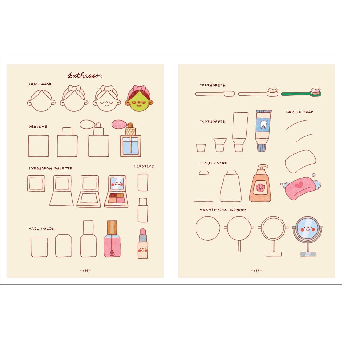 2 pages from the So Cute, So Easy to Draw! Book