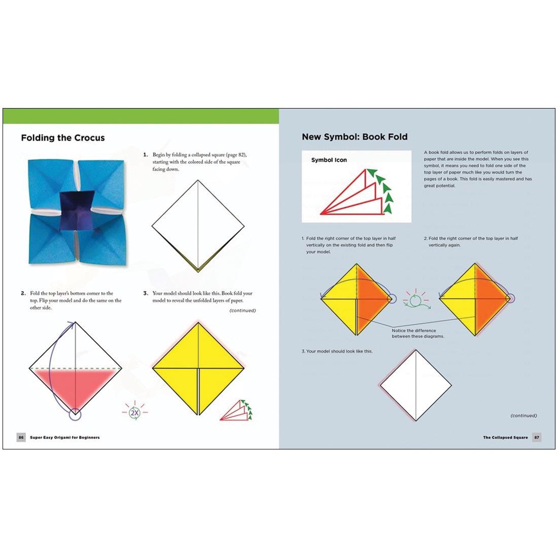 2 pages from the book Super Easy Origami for Beginners