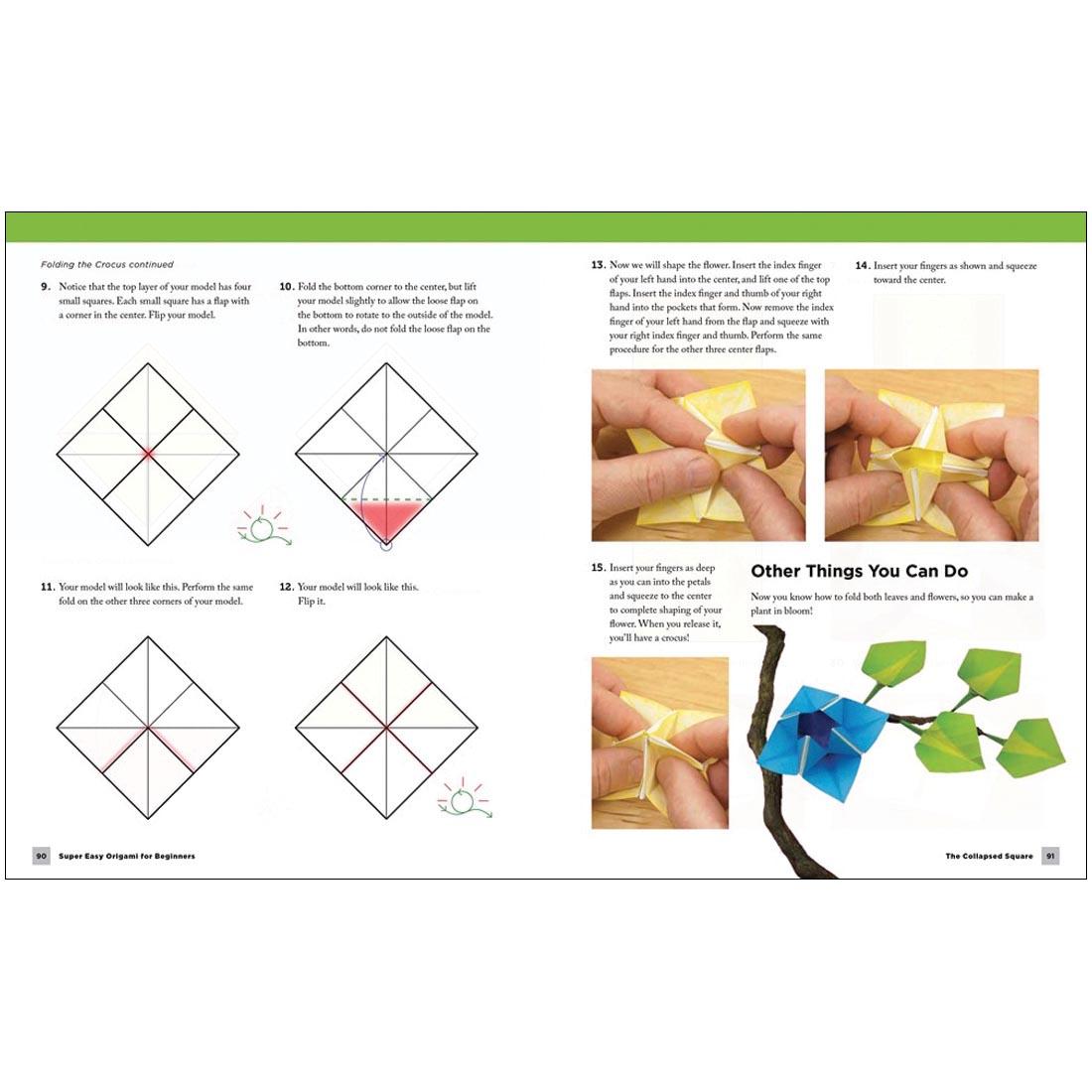 2 pages from the book Super Easy Origami for Beginners