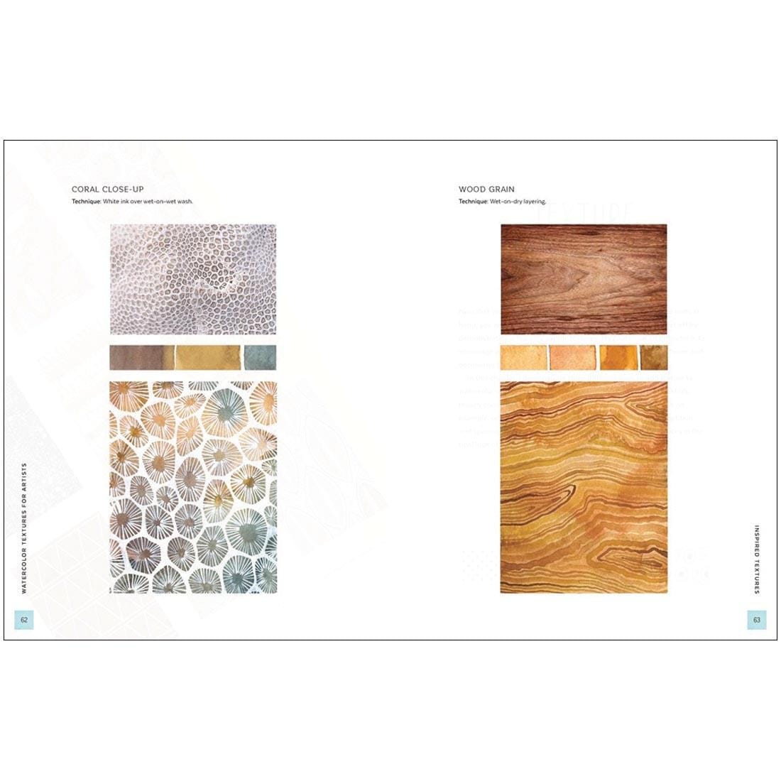 2 pages from the book Watercolor Textures For Artists