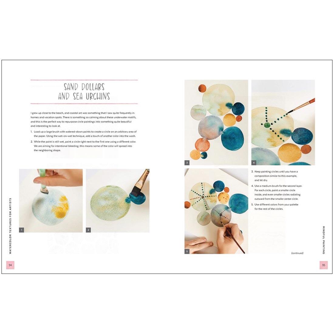 2 pages from the book Watercolor Textures For Artists