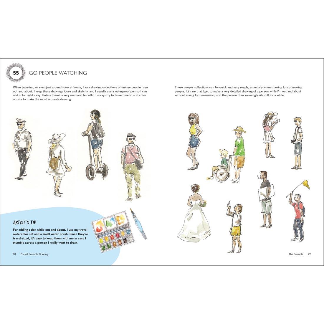 2 pages from the Pocket Prompts Drawing Book